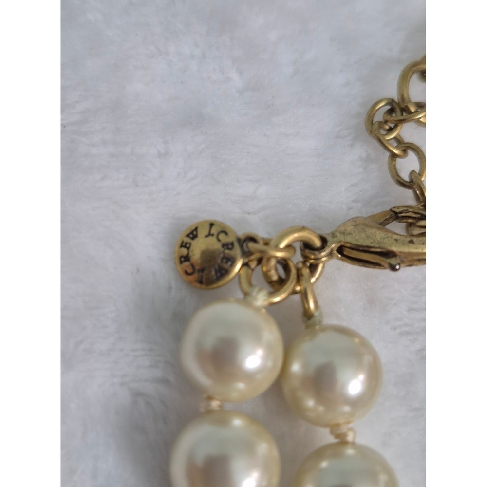 Necklace J. Crew Cream Gem Pearl Double Strand Statement Jewelry - Picture 13 of 16
